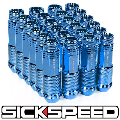 Sickspeed 24 Pc Blue Steel 90mm Long Extended Lug Nuts For Wheels/rims 14x1.5 • $34.64