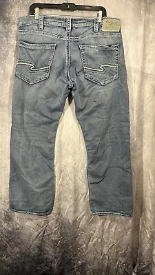 Silver Jeans Mens 36x32 Blue Zac Relaxed Straight Low Rise Denim (36x30) • $28.79