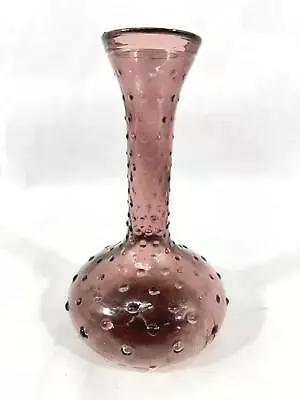 Vintage Creation Vimax Glass Vase Made In Italy Amethyst With Raised Dots • $26