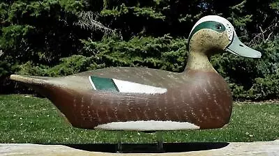 MINT RARE SUPERB 100% ORIG DRAKE WIGEON C1969 RON KOCH WISCONSIN WOOD DUCK DECOY • $125