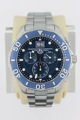 Tag Heuer Blue CAN1011.BA0821 Aquaracer Mens Watch Silver Chronograph Sport Dive • $995