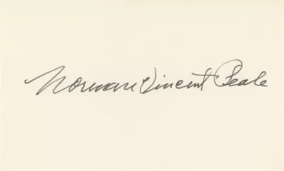 Norman Vincent Peale- Signed Notecard (Writer) • $40