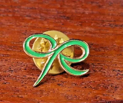 Macmillan Charity Badge Lapel Pin Enamel Green Bow • £2.95