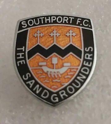 £18.70 • Buy SOUTHPORT FC The Sandgrounders (Merseyside) ENAMEL FOOTBALL CLUB CREST PIN BADGE