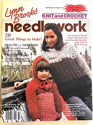 Vintage Magazine LYNN BROOKS KNIT & CROCHET NEEDLEWORK Winter • $8.50