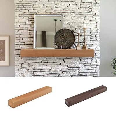 60 Inch Rectangle Wood Mantel Shelf Fireplace Floating Living Room Mantel Shelf • $113.99