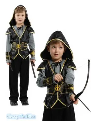 X-C4-3 Boys Robin Hood Medieval Archer Hero Thieves Warrior Book Week Costume • $29.95