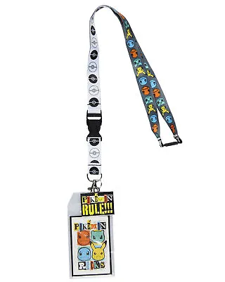 Pokemon Rocks Breakaway ID Badge Holder Lanyard W/ 2  Metal Pendant • $10.95