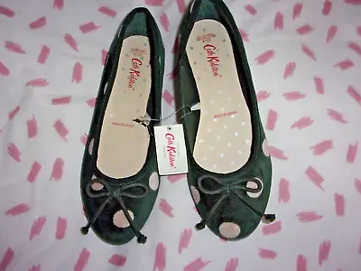 Cath Kidston Green Velvet  With Polka Dots Pump Style  Shoes Size 4 New With Tag • £20