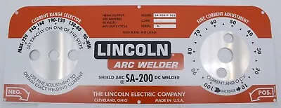 Lincoln SA-200 RED FACE NAMEPLATE/FACEPLATE 9SM10926 M10926 MIS-STAMP • $65