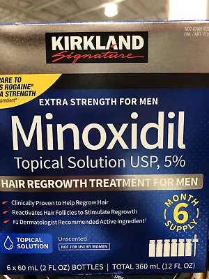6 Months KIRKLAND MINOXIDIL 5% Solution 2 Oz. Hair Regrowth FOR MEN Exp 2025/6 • $44.78