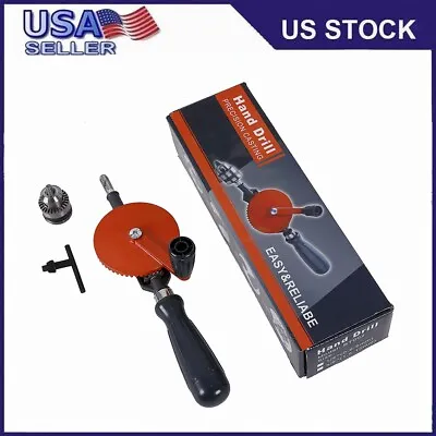 1/4inch Portable Hand Crank Drill Mini Manual Drill With Double Pinions For Wood • $16.53