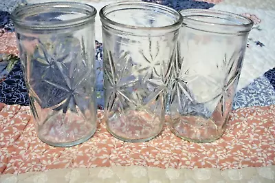 Vintage  Starburst  Jelly Jars Juice Glasses MCM Lot 3 • $14.99