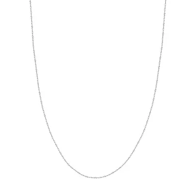 1mm Singapore Twisted Sparkle Chain Necklace Real 14K White Gold • $130.34