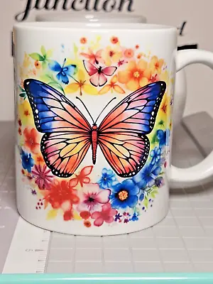 15oz Butterfly Mug Butterfly Gift4her Bright Colors Flowers Mothers Day Birthday • $15.95