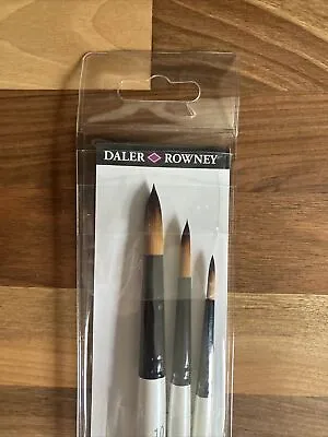 Daler Rowney Graduate All Purpose Brush 3 Pack Set Acrylic Watercolour • £7.95