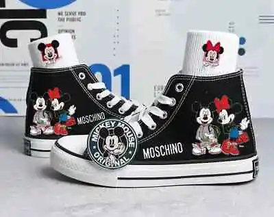 Disney Canvas Shoes MICKEY MOUSE Sneakers Flat Platform Love Trainers • $54.98