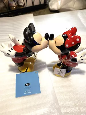 Disney Mickey And Minnie Mouse Kissing Ceramic Salt & Pepper Shaker Set  • $12