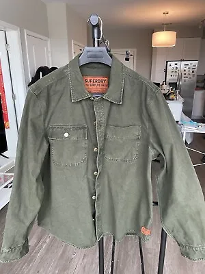 Superdry Surplus Canvas Shirt Jacket Mens 2xl Olive • $79
