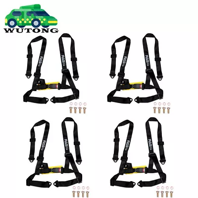 4 Pack Racing Safety Seat Belt Harness 4 Point 2  Straps Black For ATV UTV RZR • $95.99