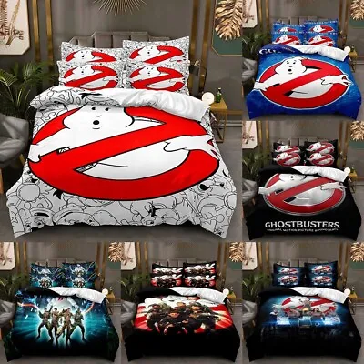 3D Ghostbusters Quilt Duvet Cover Bedding Set Pillowcase Double Queen Xmas Gift • $36.79