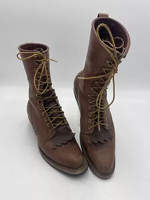 Buffalo Boot Co Packer Logger Boots Cordovan Brown Men's Size 10 D Spokane Wa • $224.40