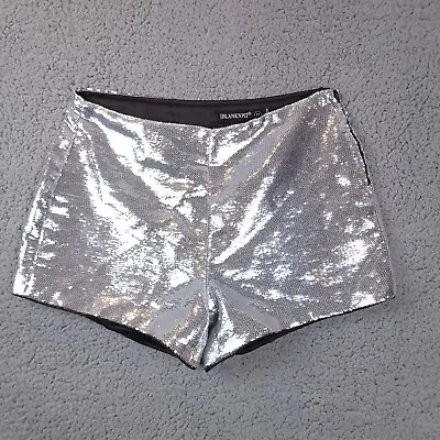 BLANKNYC Sequin Shorts Womens 27 Silver Astrology Sexy Party Hot Pants NEW $98 • $45