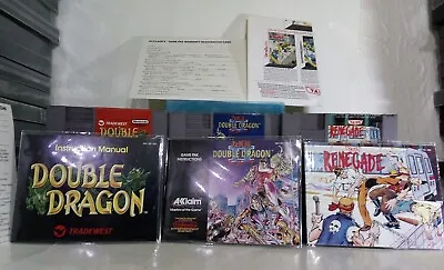Double Dragon 1 2 & Renegade W Manuals Registration Cards & Posters. Nes Lot.  • $79.99