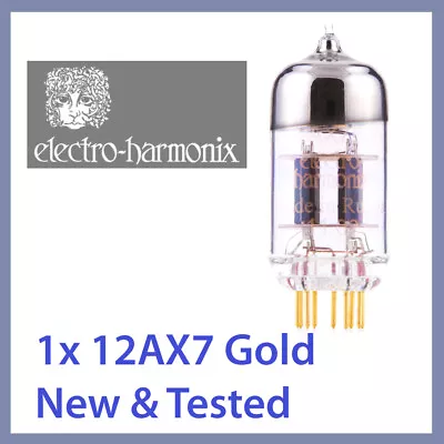 1x Electro Harmonix 12AX7EH / ECC83 Gold Pin Vacuum Tube BRAND NEW In Box ! • $31.25