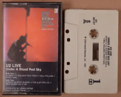 U2 Live Under A Blood Red Sky Live Cassette Rock Islands Records 1983 • $3.49