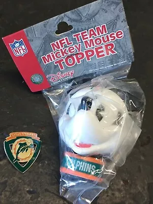 Miami Dolphins NFL Team Disney MICKEY MOUSE Car ANTENNA TOPPER Figure & Pin Set • $6.99