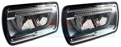 2x HELLA JUMBO FULL LED OVAL/RECTANGULAR DRIVING SPOTLIGHTS SPOTLAMPS +SIDELIGHT • $670.15