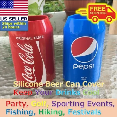 Beer Can Covers Silicone Sleeve Hide A Beer Coca-Cola PEPSI 12oz 355mL • $11.80