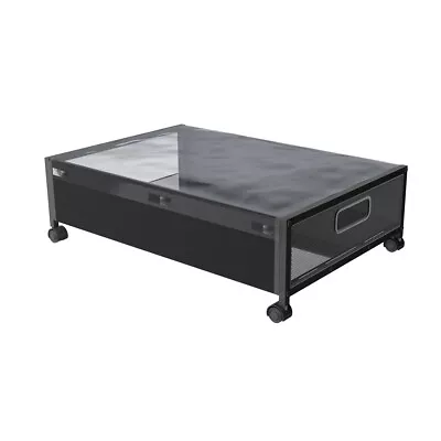 Underbed Storage Box On Wheels Lid Under Bed Sofa Portable Dustproof Organize • £16.53