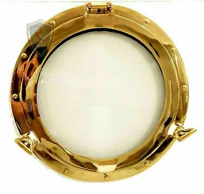 Vintage Brass 12 Inch Glass Porthole Shiny Finish Boat Window Nautical Ship • $39.99