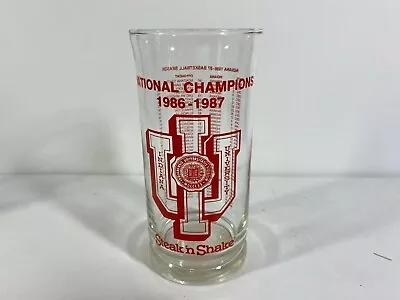 IU 1986-'87 Basketball National Champions Steak N Shake Glass Indiana Univ  K21 • $17.95