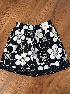 $11.99 • Buy Gymboree NWT Sz 8 Bee Chic Ruffle Hem Daisy Skirt Dot Black