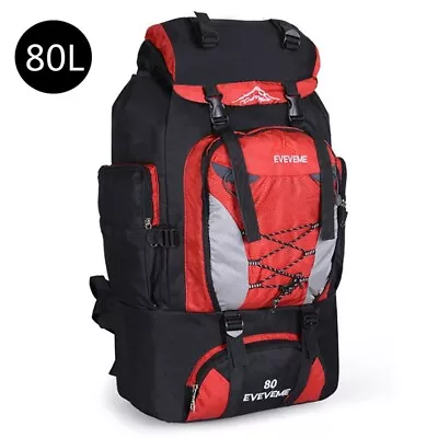 Backpack 80L Travel Pack Rucksack Waterproof Large Bag Men Women Hiking Climbing • $59.99