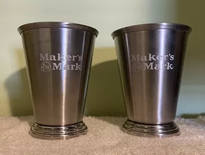 Set Of 2 Makers Mark Bourbon Stainless Steel Mint Julep Cups  - Kentucky Derby • $5