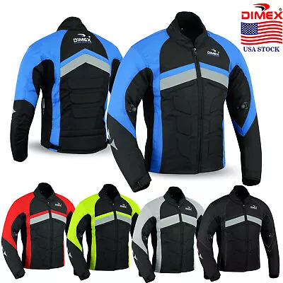 Mens Motorcycle Cordura Textile Jacket Waterproof Motorbike CE Armoured • $79.99