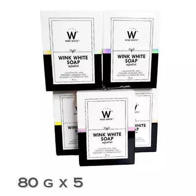 WINK W SOAP Gluta Brightening Face Body Skin Whitening Original 80 G X 5 • $44.46