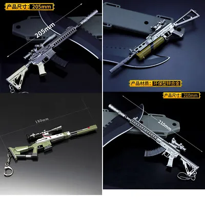 1/5 1:6 GUN SLR PP19 M27 HK416 AKM SKS M24 UZI MK46 Scar-L Metal Keychain • $11.13