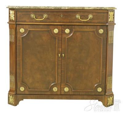 $2195 • Buy L51740EC: EJ VICTOR Neoclassical Marble Top Walnut Server Cabinet
