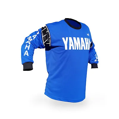 Vintage Style Blue Yamaha Motocross Jersey MX Enduro AHRMA Motorcycle Hannah • $45