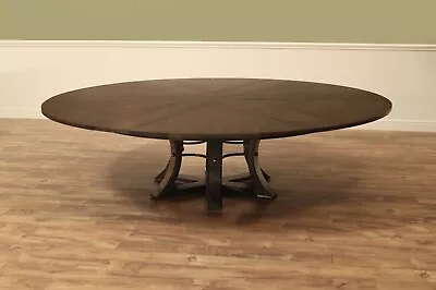 82 -100  Large Round Expanding Pedestal Table UNIVERSAL WALNUT Finished JUPE • $7995