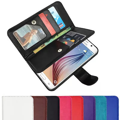 Leather Flip Cover Wallet Case For Samsung Galaxy S6 S5 S4 S3 A3 J1 CorePrime S7 • $6.95