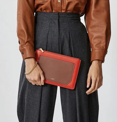 $35 • Buy New OROTON Leather Chain Duo Medium Pouch Clutch BAG RRP$129