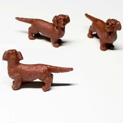 Doll House Shoppe 3 Toy Brown Dachshund Dog Game Pcs 11914 Micro-mini Miniature • $4.74