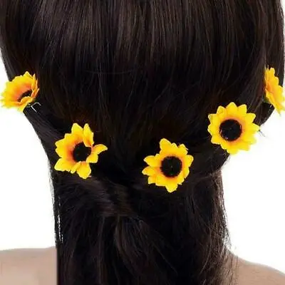 10PCS Daisy Sunflower Bridal Wedding Party Hair Pins Clips Decor DIY Hair Z6R5 • £4.02