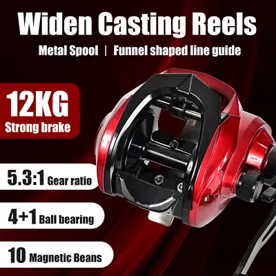 1pc Metal 5.5:1 Speed Ratio Fishing Reel 4+1BB Far Throwing Baitcasting Reel • $40